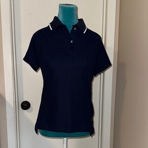 Athleta Navy Button Down Polo Shirt